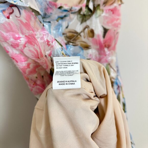 ELLIATT Wilhelmina Floral Print Ruffle Chiffon Maxi Dress in Pink Multi Size XL - Picture 9 of 11